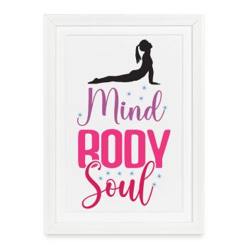 Yoga - Mind Body Soul - Framed poster (27 × 37 cm) - white - Front