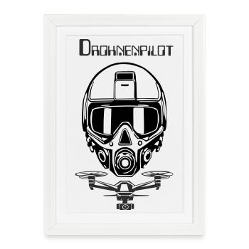 Drohnenpilot 5 - Gerahmtes Poster (27 × 37 cm) - Weiß - Vorne
