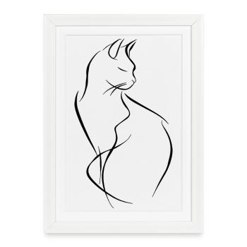 Cat Drawing - Framed poster (27 × 37 cm) - white - Front