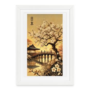 Japan church flowers Tokyo design - Framed poster (27 × 37 cm) - white - Front