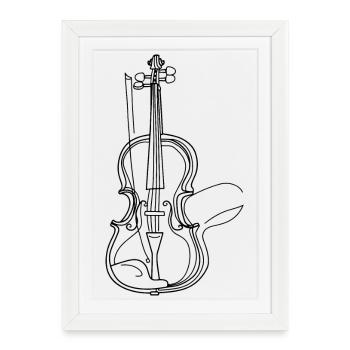Violin Drawing - Framed poster (27 × 37 cm) - white - Front