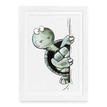 Look Look Turtle Wild Animal Domestic Turtle - Framed poster (27 × 37 cm) - white - Front