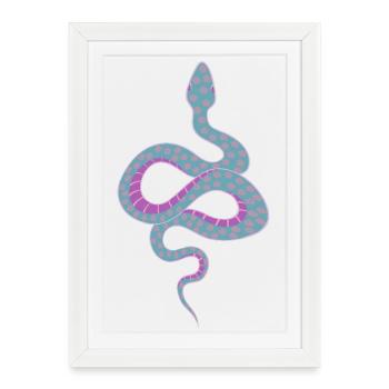 Snake - Framed poster (27 × 37 cm) - white - Front