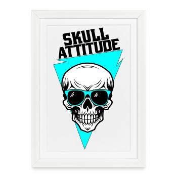 Skull with Glasses - Framed poster (27 × 37 cm) - white - Front