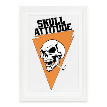 Rebel Skull with Triangle Cigarette - Framed poster (27 × 37 cm) - white - Front
