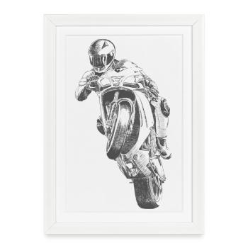 motorcycle - Framed poster (27 × 37 cm) - white - Front