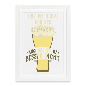 Amateurs de bière Dicton de bière Buveurs de bière Alcool - Affiche encadrée (27 × 37 cm) - blanc - Devant