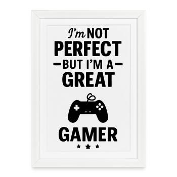 Super Gamer Video Game Controller - Framed poster (27 × 37 cm) - white - Front