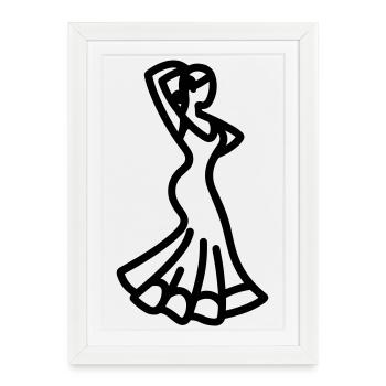 flamenco - Affiche encadrée (27 × 37 cm) - blanc - Devant