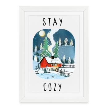 stay_cozy - Affiche encadrée (27 × 37 cm) - blanc - Devant