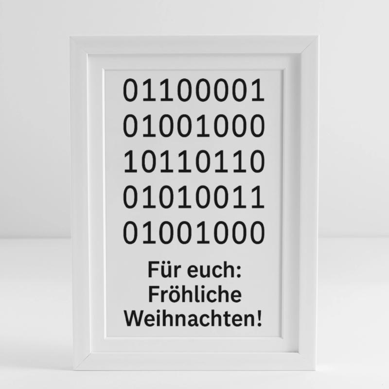 Binary Code Christmas Magic Framed poster (27 × 37 cm)