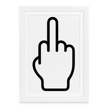Icône du majeur Main de signes - Affiche encadrée (27 × 37 cm) - blanc - Devant
