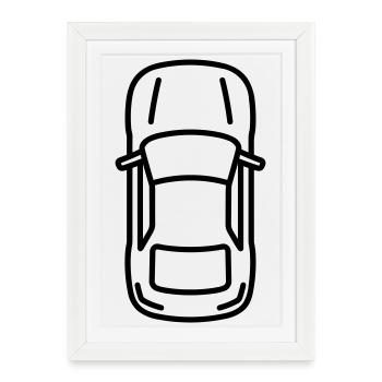 voiture - Affiche encadrée (27 × 37 cm) - blanc - Devant