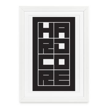 Hardcore - Stacked Block Typography Grid - Framed poster (27 × 37 cm) - white - Front