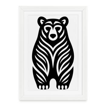 Just a Black Bear #4 | N-imal_Wears - Framed poster (27 × 37 cm) - white - Front
