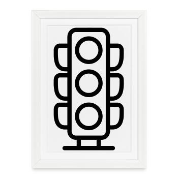 feu de signalisation - Affiche encadrée (27 × 37 cm) - blanc - Devant