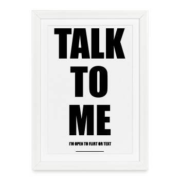 Parle-moi – Porte des mots - Affiche encadrée (27 × 37 cm) - blanc - Devant