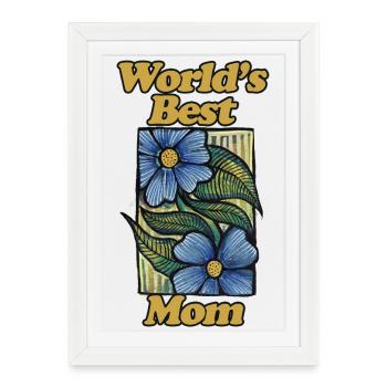 Le meilleur millésime floral de maman au monde - Affiche encadrée (27 × 37 cm) - blanc - Devant
