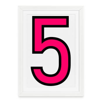 5. ANNIVERSAIRE. 5 ANS. 5e ANNIVERSAIRE. ENFANT - Affiche encadrée (27 × 37 cm) - blanc - Devant