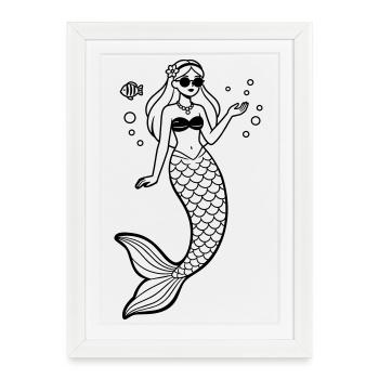 sirène - Affiche encadrée (27 × 37 cm) - blanc - Devant