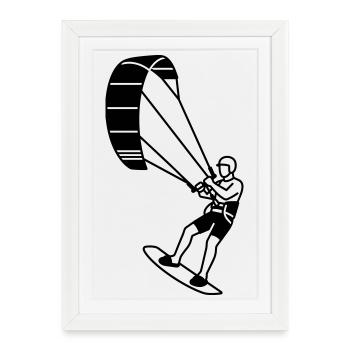 kite surfer - Framed poster (27 × 37 cm) - white - Front