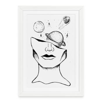 Graphisme d’art cosmique - Affiche encadrée (27 × 37 cm) - blanc - Devant