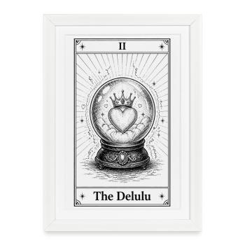 La Perte de la Réalité | Tarot Delulu Meme - Affiche encadrée (27 × 37 cm) - blanc - Devant