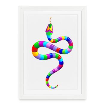 Prismatic Serpent Dream - Framed poster (27 × 37 cm) - white - Front
