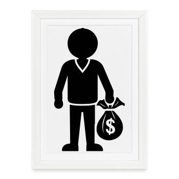 Money Cash Hustle - Framed poster (27 × 37 cm) - white - Front