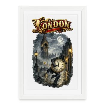 Londres avec Big Ben - Affiche encadrée (27 × 37 cm) - blanc - Devant