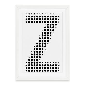 Letter Z – Dot Pattern Initial Design - Framed poster (27 × 37 cm) - white - Front