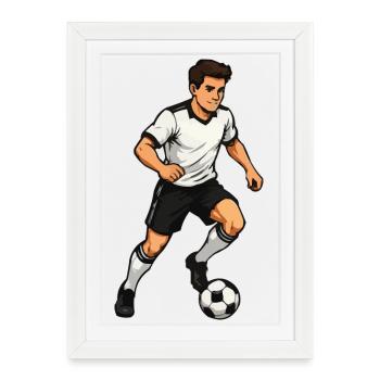 Style cartoon de baby-foot - Affiche encadrée (27 × 37 cm) - blanc - Devant