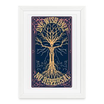 Mystic Willow Wish Tarot T-Shirt - Dark Aesthetic - Framed poster (27 × 37 cm) - white - Front