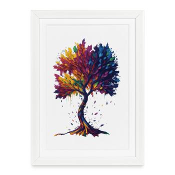 Arbre de vie - Affiche encadrée (27 × 37 cm) - blanc - Devant