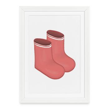 Red Retro Socks Duo - Framed poster (27 × 37 cm) - white - Front