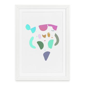 Pastel Abstract Pizza Mosaic - Framed poster (27 × 37 cm) - white - Front