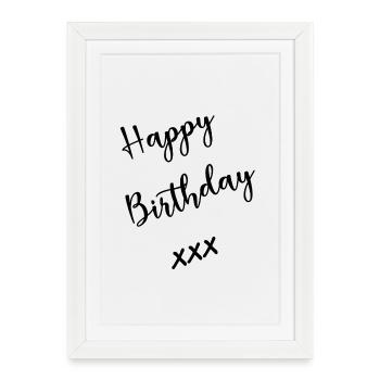 Alles Gute zum Geburtstag - Gerahmtes Poster (27 × 37 cm) - Weiß - Vorne
