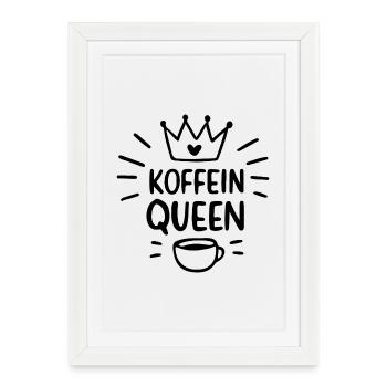 Black silhouette caffeine queen morning grouch - Framed poster (27 × 37 cm) - white - Front