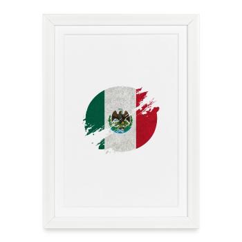 Mexique cercle / cadeau de drapeau - Affiche encadrée (27 × 37 cm) - blanc - Devant