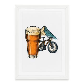 Beer trip on the Alpine Trail - Framed poster (27 × 37 cm) - white - Front