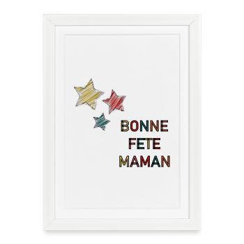 BONNE FÊTE MAMAN. MAMAN. FÊTE DES MÈRES. JE T'AIME - Affiche encadrée (27 × 37 cm) - blanc - Devant