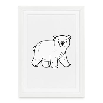 Polar bear - Framed poster (27 × 37 cm) - white - Front