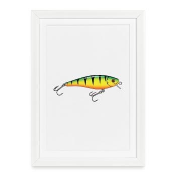 Pêche Wobbler Pêche - Affiche encadrée (27 × 37 cm) - blanc - Devant
