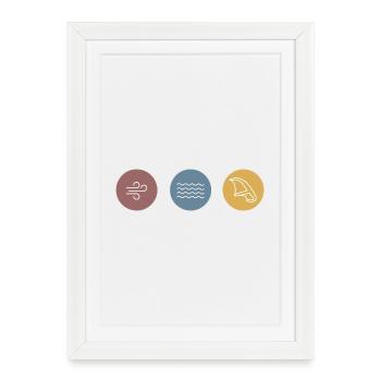 Icônes Colorées Wingfoil - Affiche encadrée (27 × 37 cm) - blanc - Devant