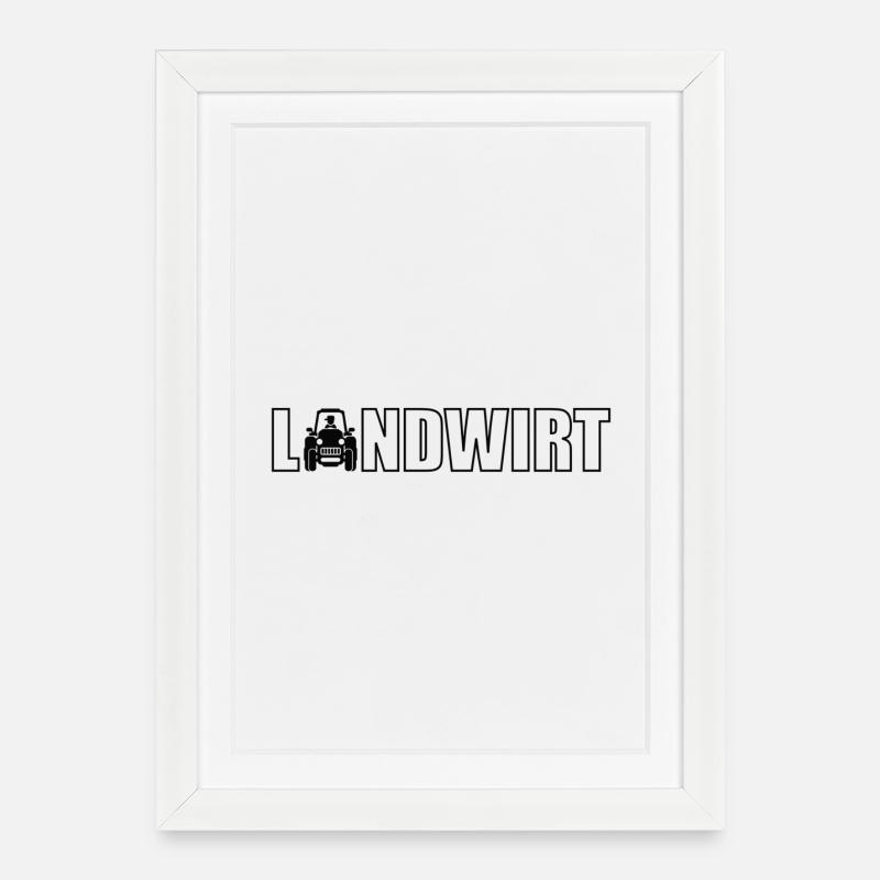 beruf landwirt traktor - Gerahmtes Poster (27 × 37 cm) - Weiß