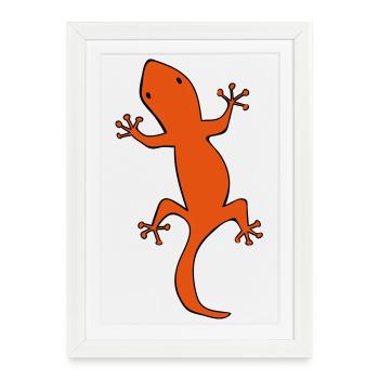 salamandre - Affiche encadrée (27 × 37 cm) - blanc - Devant