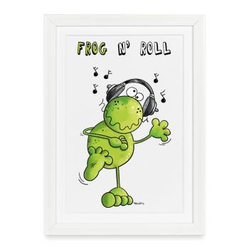 Frog n' Roll - Rock n Roll - Dance - Music - Gift - Framed poster (27 × 37 cm) - white - Front