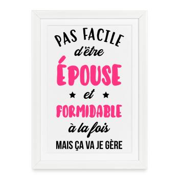 Epouse - Mariée - Mariage - Couple - Amour - Framed poster (27 × 37 cm) - white - Front