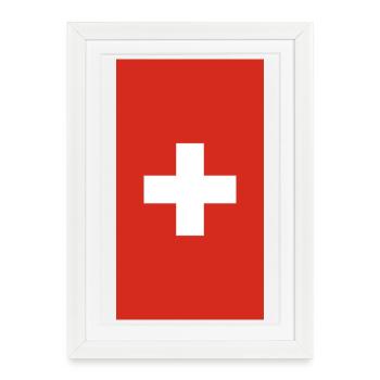 Switzerland flag phone case - Framed poster (27 × 37 cm) - white - Front