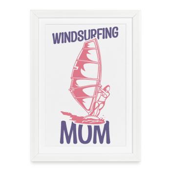Windsurfing Mother - Framed poster (27 × 37 cm) - white - Front